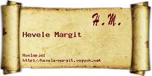 Hevele Margit névjegykártya